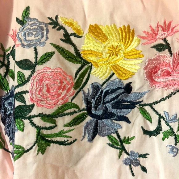 NWT, Vertigo Pink Embroidered Bubble Blouse L - Picture 4 of 8